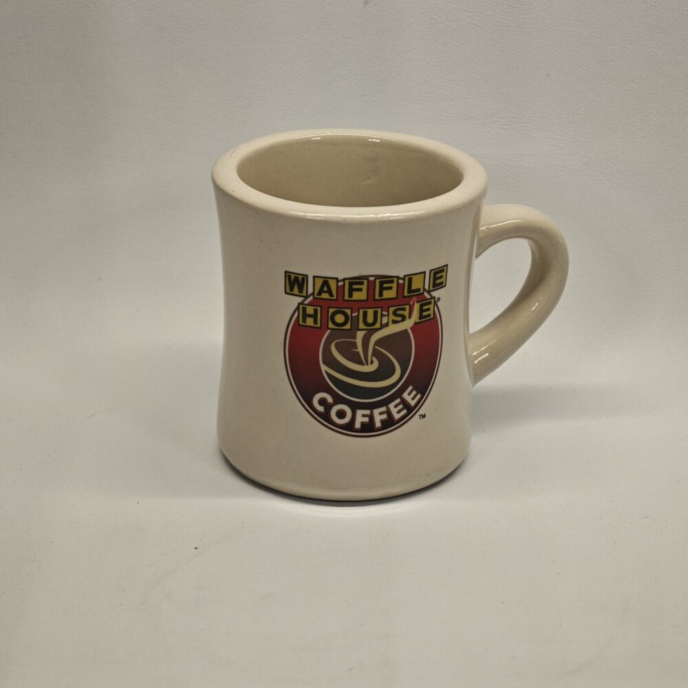 Waffle House Coffee Mug Heavy Diner Restaurant Ware Cup Retro Logo Chip on Foot